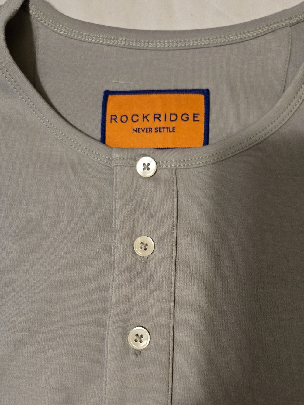 New! Rockridge Henley In Grey Size XL Classic Shirt Cotton - Picture 2 of 9